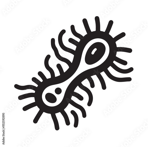 Polygonal virus vector silhouette in immunology