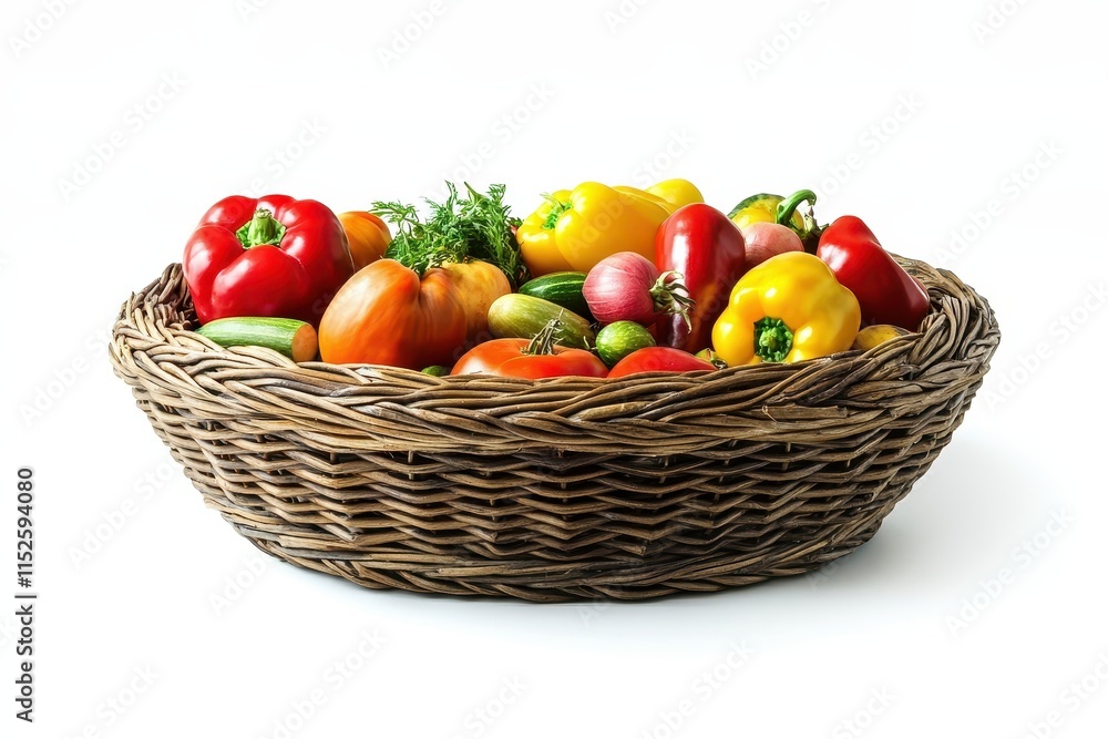 Colorful vegetables in a wicker basket. (7) Colorful vegetables in a wicker basket. (7)