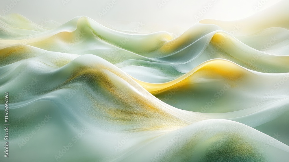 Obraz premium Abstract waves in soft colors create a serene, fluid landscape.
