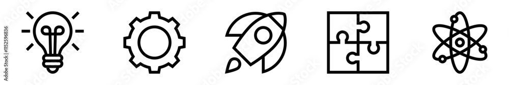 Innovation icon set. Idea, technology, creativity Innovation icon set. Idea, technology, creativity