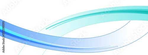 Banner vector futuristic wavy lines flowing smooth curve colorful gradient green blue on white background