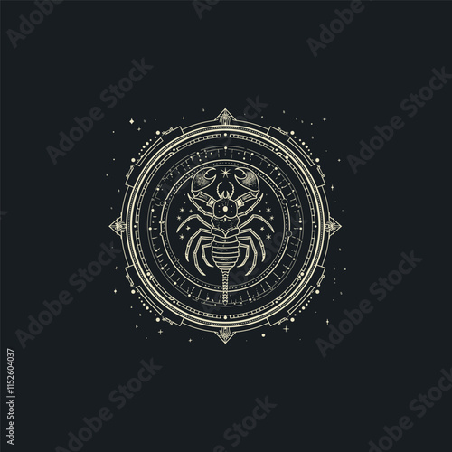 Scorpio zodiac sign design logo template