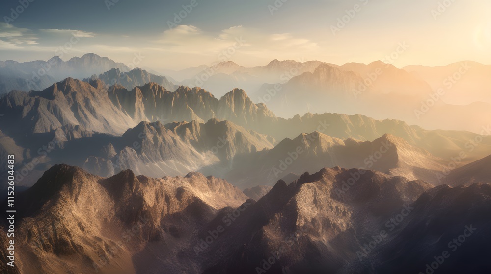 Majestic Mountain Range at Dawn Majestic Mountain Range at Dawn
