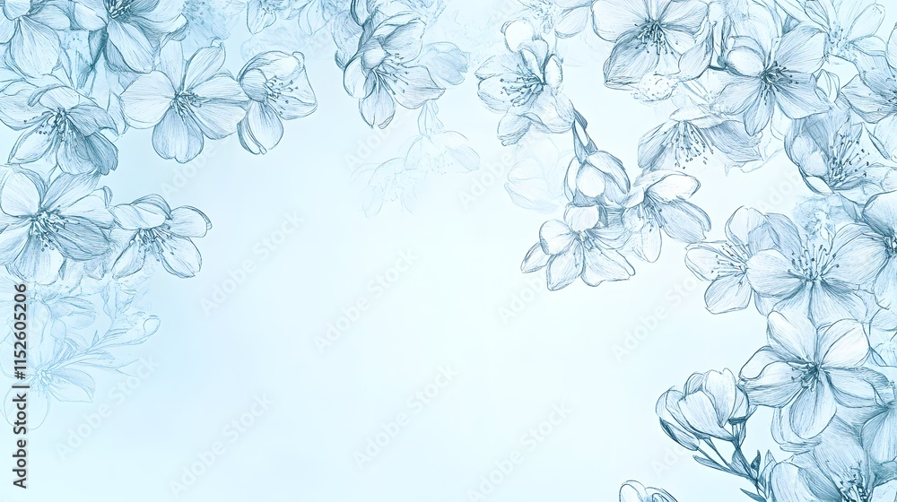 Fototapeta premium Delicate Floral Sketches