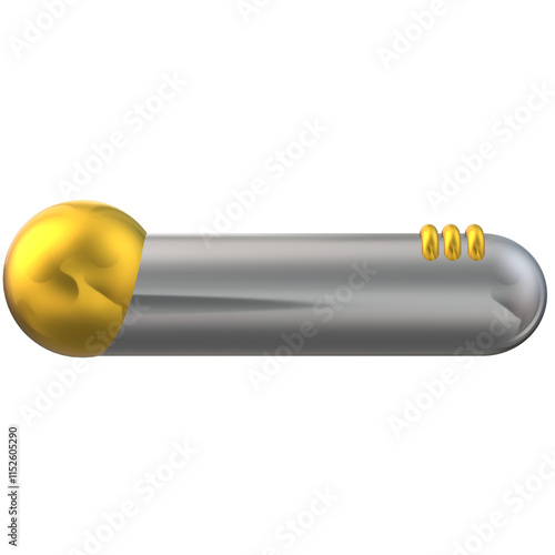 Futuristic Label Illustration with Gold Accents