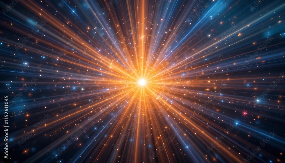 Obraz premium Radiant Cosmic Rays Burst From Celestial Core