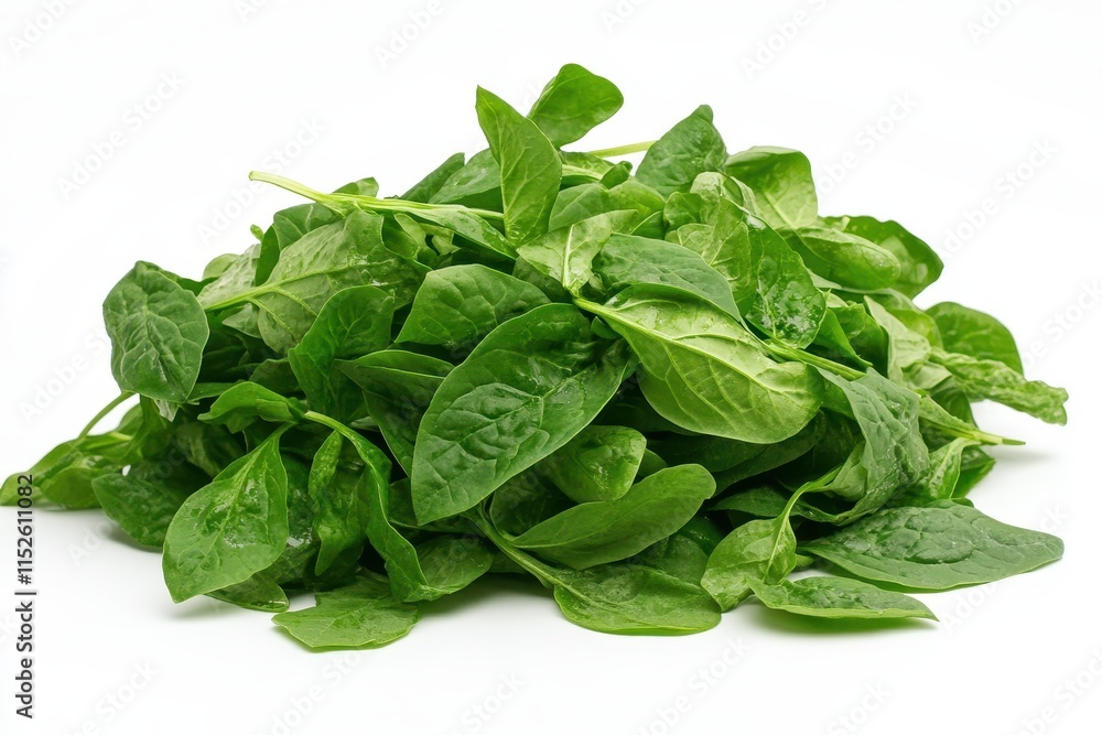 Fresh spinach leaves pile isolated on white. Fresh spinach leaves pile isolated on white.
