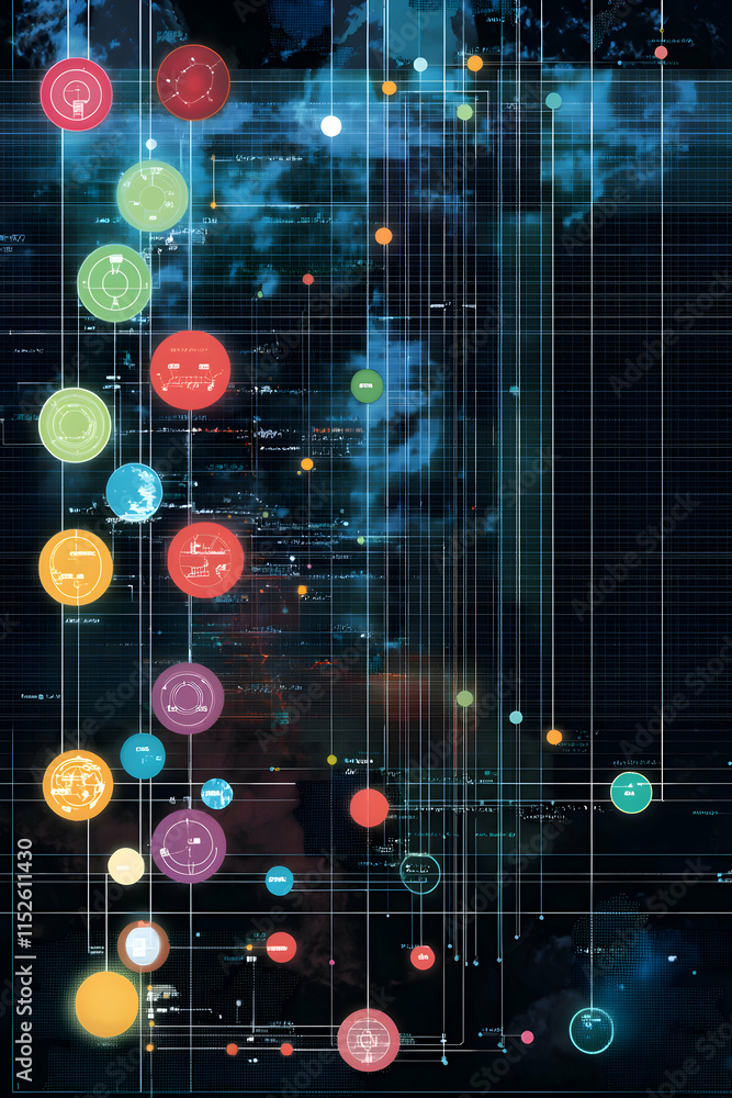 Obraz premium Digital Network Connectivity - Abstract Technology Infrastructure. network, digital, technology, abstract