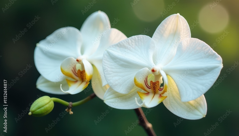 Pure white orchid, delicate petals, elegant bloom , image, calm, fresh Pure white orchid, delicate petals, elegant bloom , image, calm, fresh