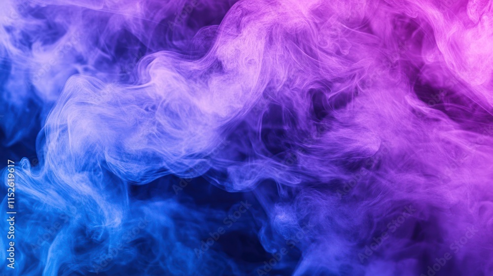 Obraz premium Abstract Blue and Purple Smoke Swirling on Dark Background