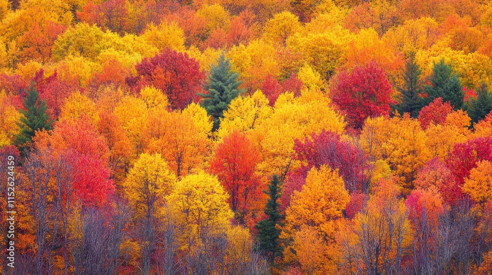 Vibrant autumn forest with red, orange, and yellow foliage. Vibrant autumn forest with red, orange, and yellow foliage.