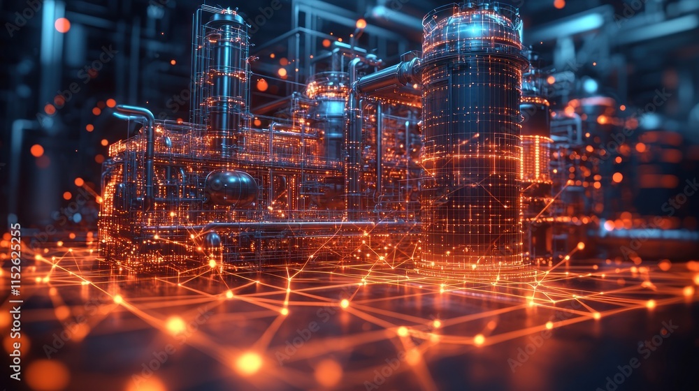 Fototapeta premium Digital Factory: A Networked Industrial Revolution
