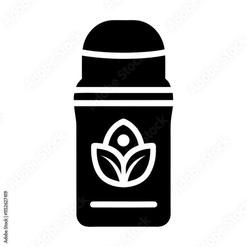 Blank black and white deodorant stick container vector icon illustration symbol