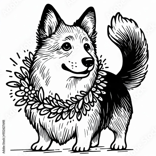 Sketch of a dog, Happy Kukur tihar photo