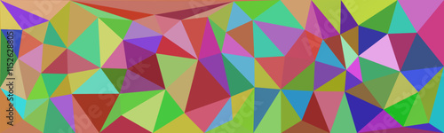A dynamic interplay of colors and forms. The intricate arrangement of triangles creates a sense of energy and movement.