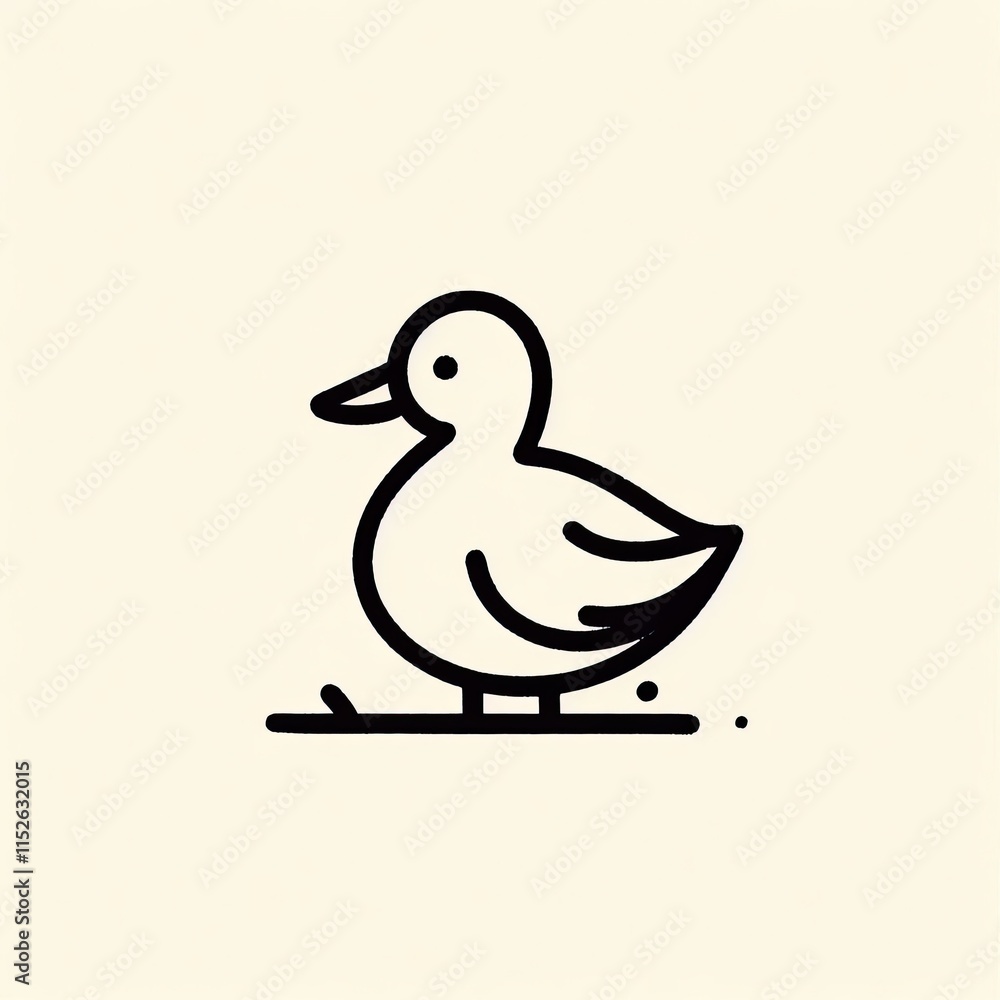 Hand drawn sketch of a duck 