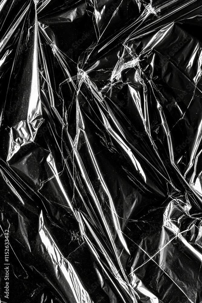A black plastic sheet with a white line A black plastic sheet with a white line