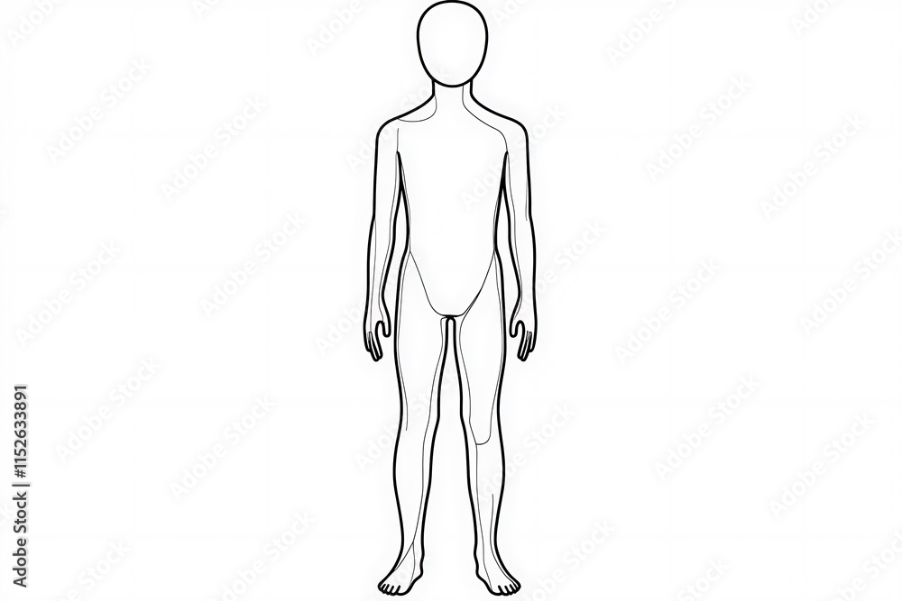 Smooth Minimalist Gender-Neutral Child Body Outline Smooth Minimalist Gender-Neutral Child Body Outline