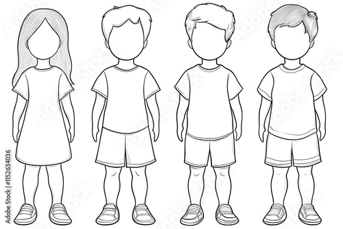 Simple Child-Friendly Minimalist Outline for Figure