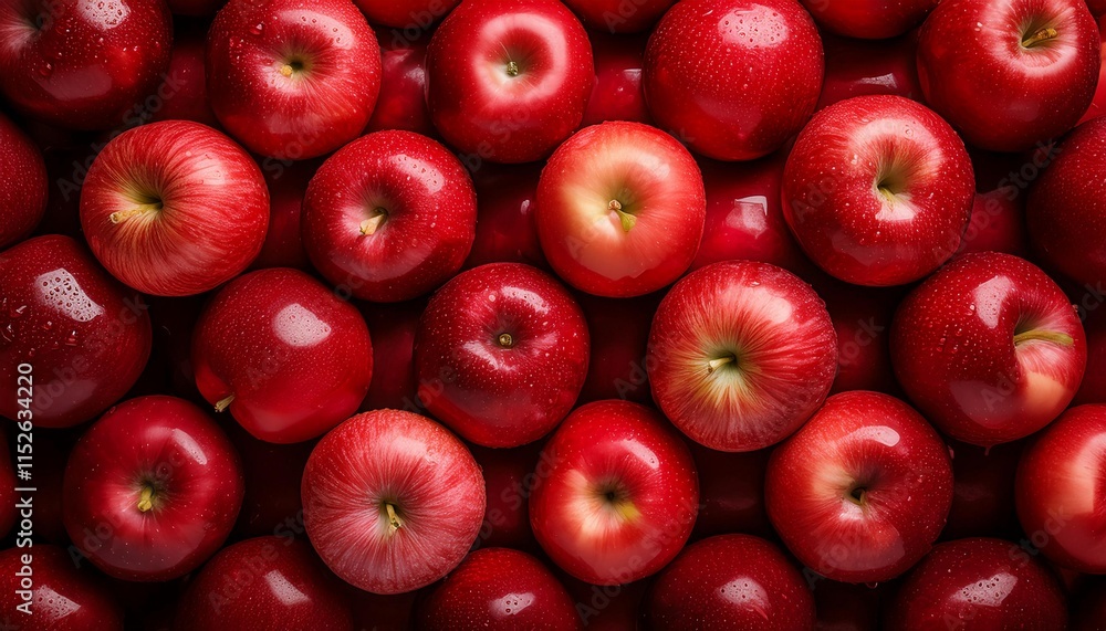Flat Lay Top View of Bright Ripe Fragrant Red Apple Fruit as Background Flat Lay Top View of Bright Ripe Fragrant Red Apple Fruit as Background