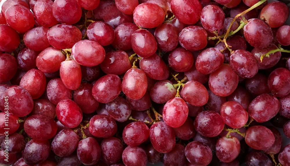 Flat Lay Top View of Bright Ripe Fragrant Red Grape Fruit as Background Flat Lay Top View of Bright Ripe Fragrant Red Grape Fruit as Background
