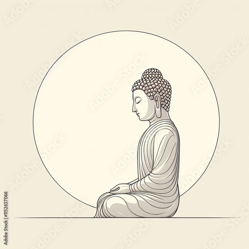 Wallpaper Mural Happy Vesak Day, Buddha Purnima wishes greetings with buddha and lotus illustration. Can be used for poster, banner, logo, background, greetings, print design. abstract vector illustration design.
 Torontodigital.ca