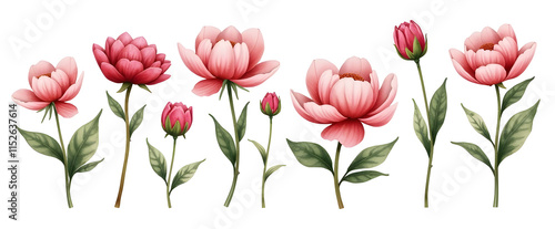 Wallpaper Mural Elegant pink peonies in full bloom, delicately rendered against a stark black background.  A botanical masterpiece!, cut out Torontodigital.ca