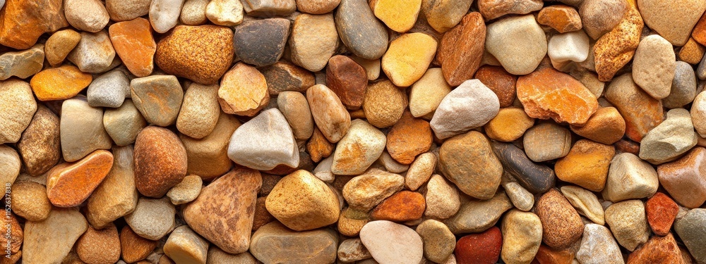 Close-up of colorful, smooth river rocks. Close-up of colorful, smooth river rocks.