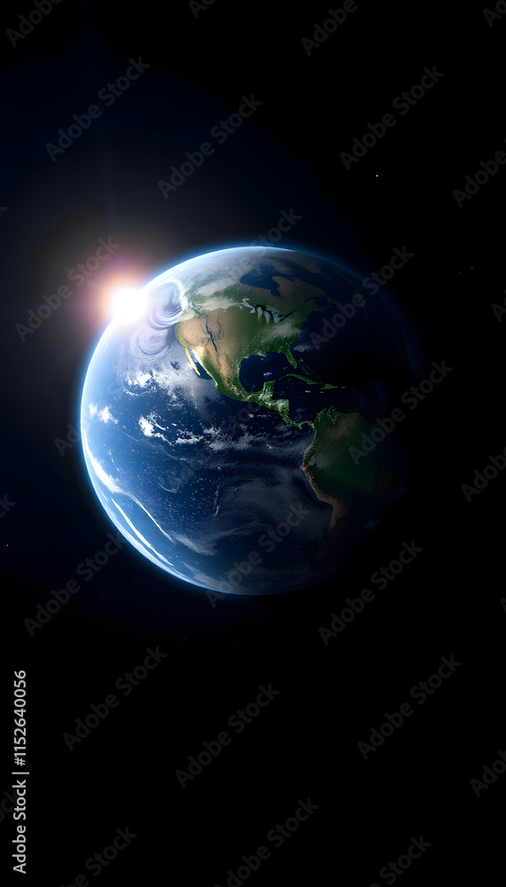 Fototapeta premium Planet earth in the space, Backlit, with white tones