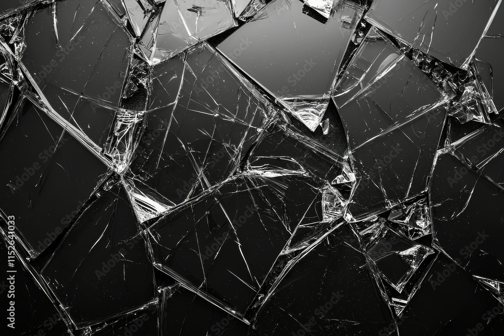 A black and white photo of a shattered glass A black and white photo of a shattered glass