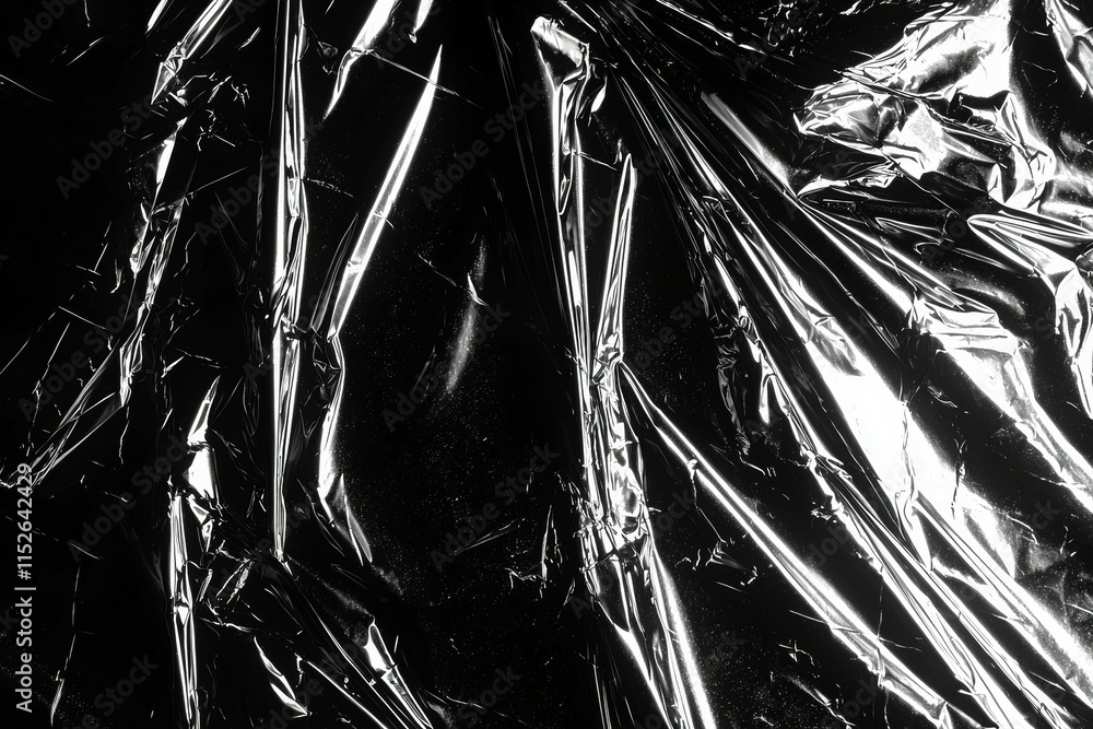A black and white photo of a piece of plastic A black and white photo of a piece of plastic