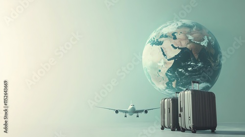 Adventure Ready: 3D Earth Globe with Suitcases photo