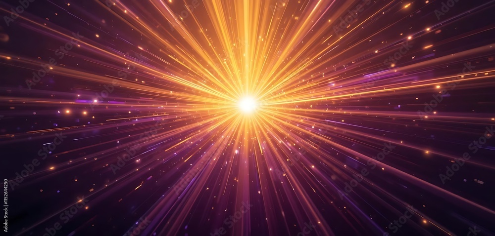 Naklejka premium Golden Radiance Exploding From Central Light Source