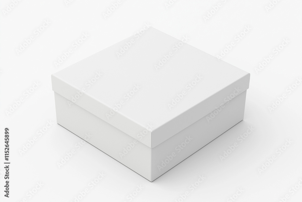 White square cardboard box, isolated on white background. White square cardboard box, isolated on white background.