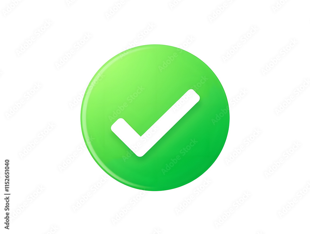 check mark on green round circle isolated on white background check mark on green round circle isolated on white background
