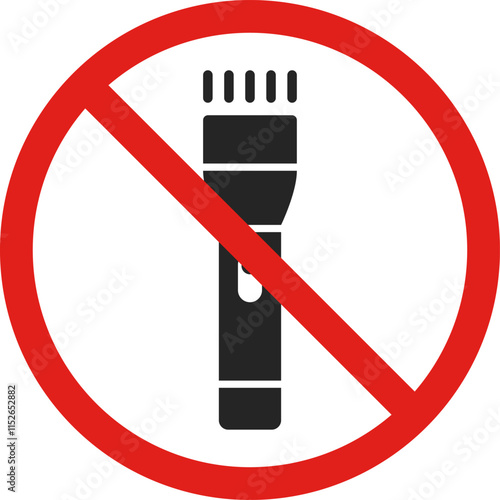 Do not allow torch flashlight area sign vector graphic design