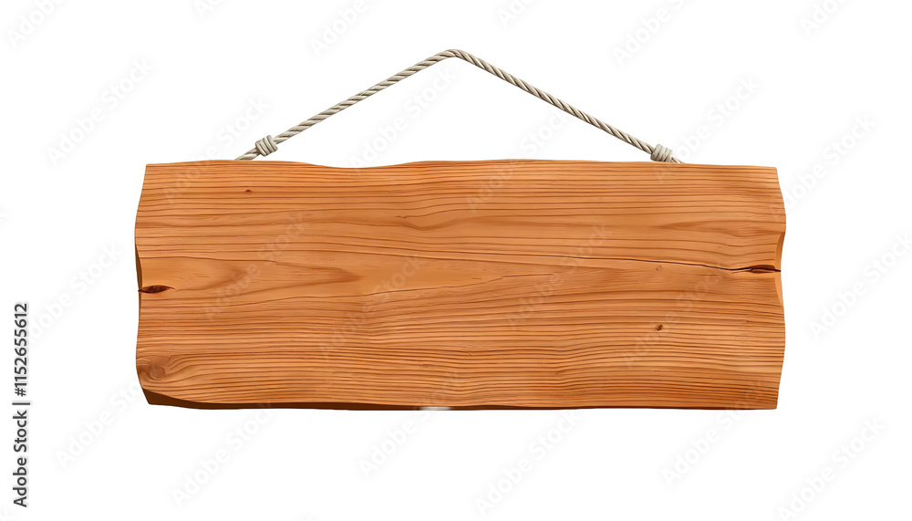 Wooden Sign with Ropes Isolated Wooden Sign with Ropes Isolated