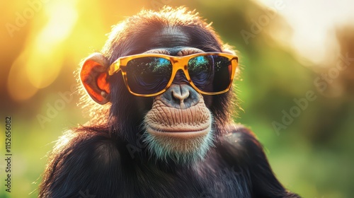 Wallpaper Mural Cool Monkey in Sunglasses Enjoying the Sunshine Torontodigital.ca