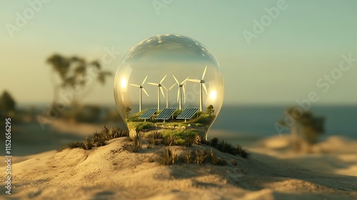 Miniature Glass Bulb with Clean Energy photo