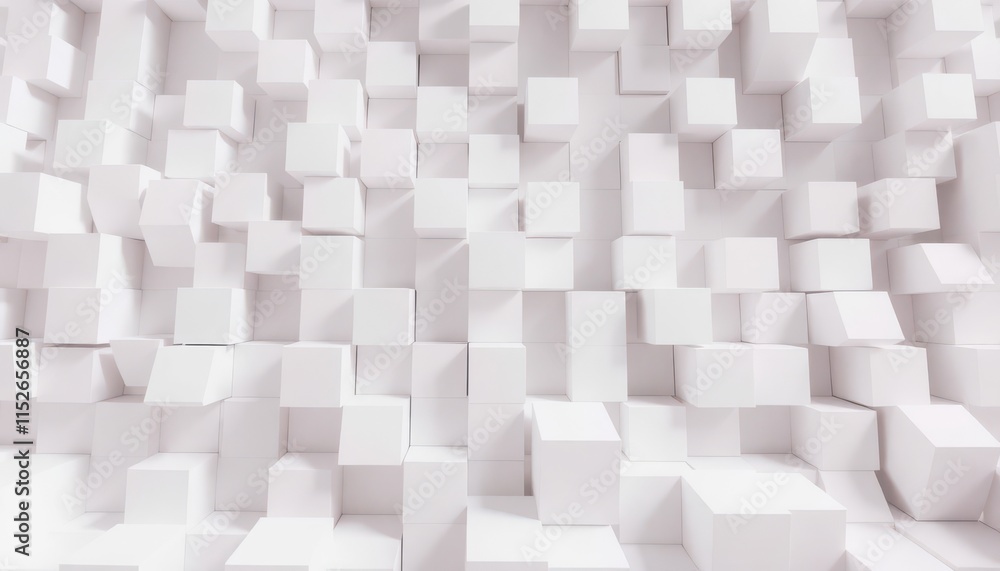 a close up of a white cube structure with many smaller cubes a close up of a white cube structure with many smaller cubes