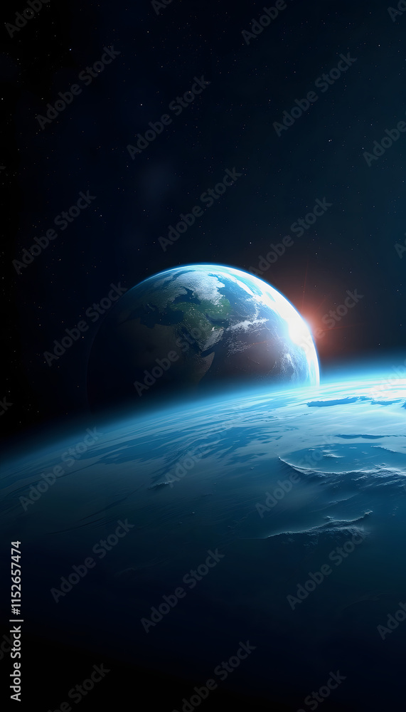 Fototapeta premium Planet Earth in deep space, dramatic, with white tones