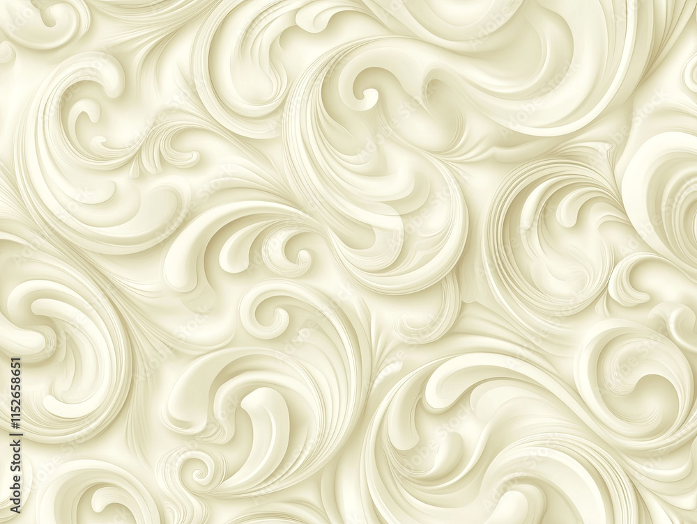 Graceful cream colored seamless pattern with intricate swirls and curves Graceful cream colored seamless pattern with intricate swirls and curves