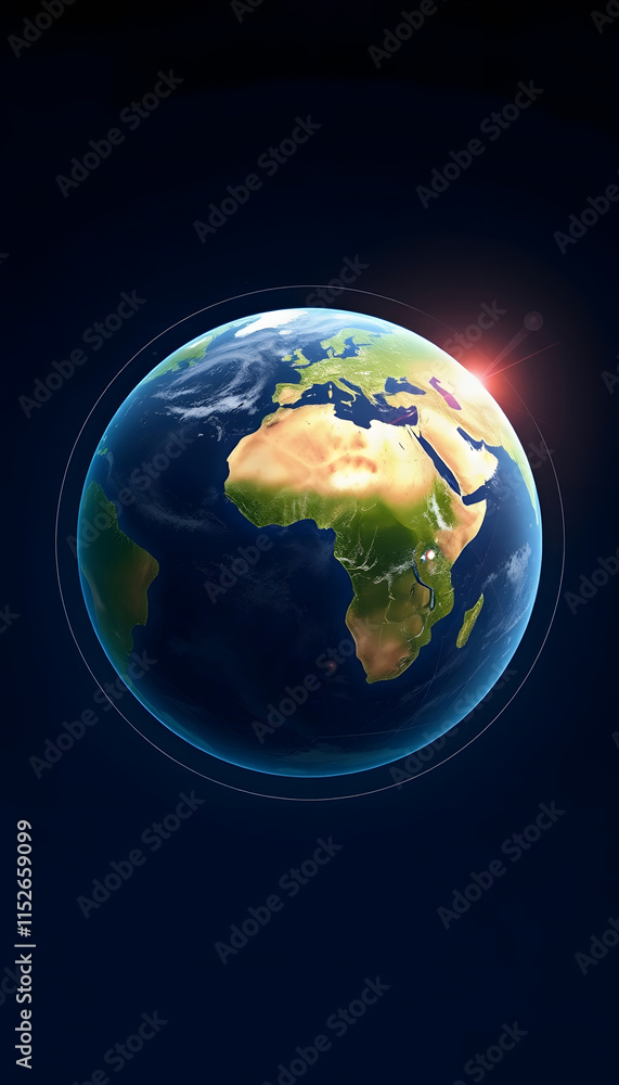 Fototapeta premium Planet earth futuristic concept, abstract stock market one graph on dark blue background, with white tones