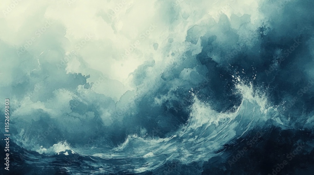 A dramatic seascape depicting turbulent waves and stormy skies, evoking nature's power. A dramatic seascape depicting turbulent waves and stormy skies, evoking nature's power.