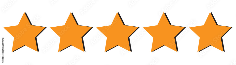 5 Star rating, customer review with gold stars flat vector icons for apps and websites. set of stars isolated on white background. Star icon. Stars in modern simple flat style vector 5 Star rating, customer review with gold stars flat vector icons for apps and websites. set of stars isolated on white background. Star icon. Stars in modern simple flat style vector