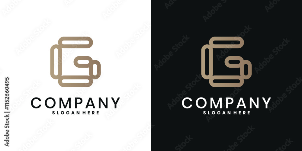 Fototapeta premium Modern creative letter G vector logo design with linear style