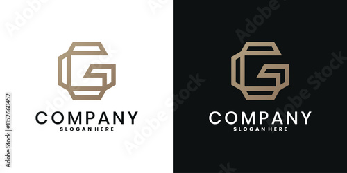 Modern creative letter G vector logo design with linear style