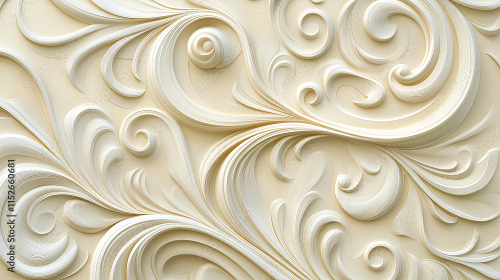 Refined cream colored background with intricate swirling patterns and textures Refined cream colored background with intricate swirling patterns and textures