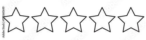 5 Star rating, customer review with gold stars flat vector icons for apps and websites. set of stars isolated on white background. Star icon. Stars in modern simple flat style vector