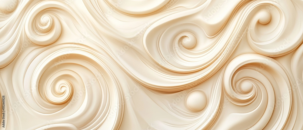 Stylish cream colored seamless design with delicate swirls and curves Stylish cream colored seamless design with delicate swirls and curves